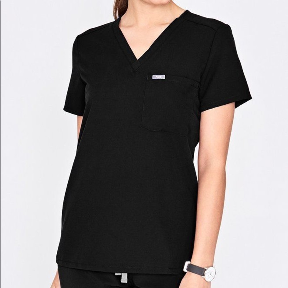 Figs black scrub top